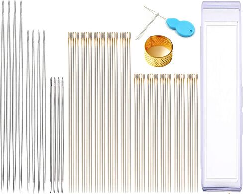 Y-Axis 26 Pcs Assorted Beading Needles Including 6 Pcs Big Eye Beading Needles + 20 Pcs Long Straight Beading Thread Needles with Needle Bottle in Kuwait
