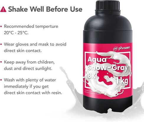 راتنج الطباعة Phrozen Aqua 8K ثلاثي الأبعاد، مصمم لعرض نماذج ثلاثية الأبعاد مفصلة للغاية ويعمل بشكل أفضل مع طابعات LCD ثلاثية الأبعاد 8K (الفانيليا، 1 كجم) in Kuwait