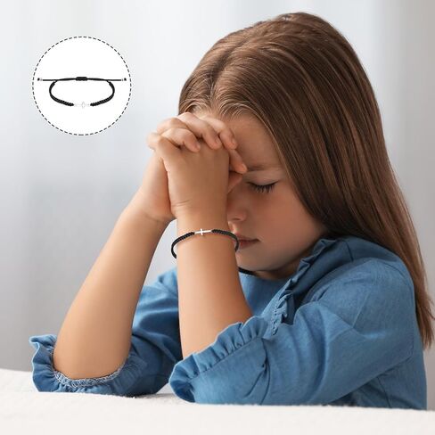 sasylvia 50 مجموعات الصليب سوار قابل للتعديل الأساور المسيحية السائبة للنساء الرجال الرجال الصليب سحر مضفر سلسلة أساور يسوع أساور الكابالا حبلا محظوظ أساور هدية الصداقة in Kuwait