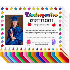 SICOHOME 30PCS Certificate of Awards for Kids 8"x10" Kindergarten Preschool Certificate of Achievement and Recognition for Students Teachers Back to School Classroom Supplies