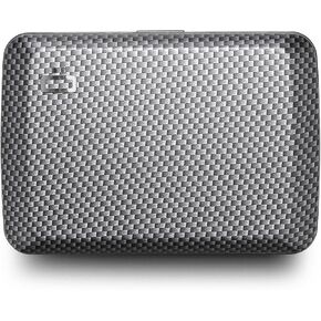 ÖGON Aluminum wallet smart case V2 - Easy storage - Strong RFID blocking card holder - Up to 10 cards and banknotes (Carbon Taffeta Effect)