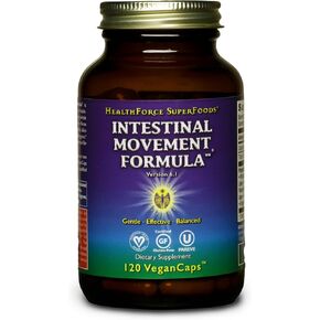 HealthForce SuperFoods Intestinal Movement Formula - Natural Laxative - Supports Bowel Regularity - All-Natural Constipation Relief - Intestinal Formula - Gluten-Free - 120 Vegan Capsules - 120 Servings