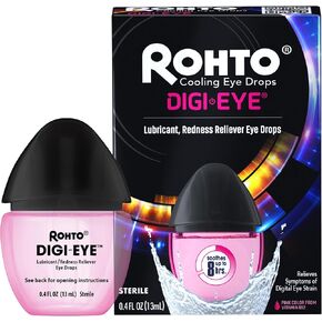 Rohto Digi-Eye Cooling Eye Drops for Digital Eye Strain, 0.4 Fl Oz (Pack of 2)