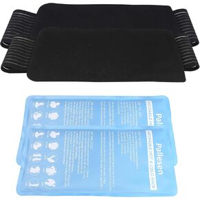 Pallesen 2 Packs Reusable Hot and Cold Gel Ice Pack Wrap - Hot and Cold Therapy Solution for Injuries - Adjustable & Flexible for Knees, Back, Shoulders, Arms, Legs - Ice Packs for Injuries Reusable