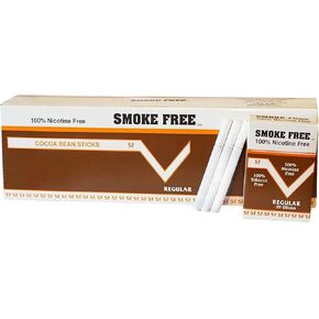 Smoke Free Herbal-Cigarettes Cocoa - 10 Packs Regular - 100% Tobacco - Nicotine Free - Non Addictive - Tobacco Substitute - Premium Regular Flavor (200 Sticks)