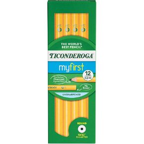 Ticonderoga Beginner Wood-Cased Pencils, #2 HB Soft, Yellow, 12 Count (X13080)