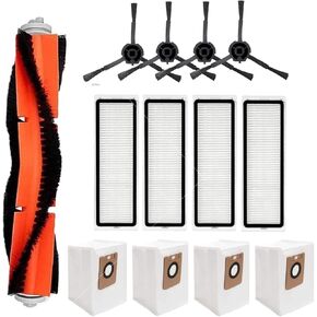 19Pcs Accessories for Dreame Bot Z10 Pro L10 Plus Vacuum Cleaner, 2 Main Brush, 4 Side Brush, 4 HEPA Filter, 3 Dust Bag, 4 Mop Cloth, 2 Tools