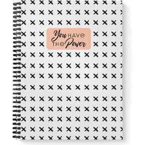 Softcover Camera 8.5" x 11" Motivational Spiral Notebook/Journal, 120 College Ruled Pages, Durable Gloss Laminated Cover, Gold Wire-o Spiral. Made in the USA