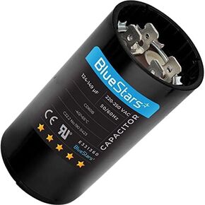 124-149 uf/MFD 220-250VAC Round Run Start Capacitor Replacement Part by BlueStars - Exact Fit for AC Motor Run or Fan Start and Cool or Heat Pump Air Conditioner
