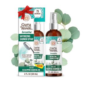 GuruNanda Relax Vaporizing Shower Spray - 100% Pure & Natural Lavender Spa Mist to help with Stress Relief & Aid in Relaxation, with Eucalyptus to aid in Congestion - Aromatherapy (2 Fl Oz)