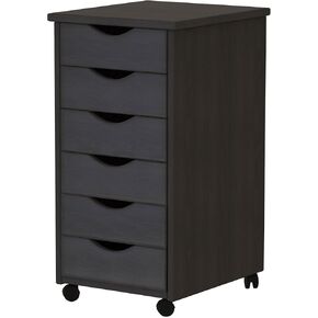 Adeptus Original Roll Cart, Solid Wood, 6+2 Drawer Narrow Drawers Roll Carts, Medium Pine     