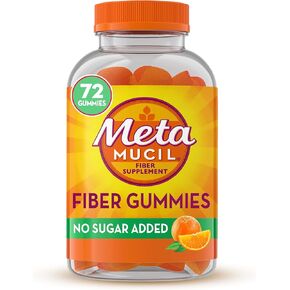 Metamucil Fiber Supplement Gummies, Sugar Free Orange Flavor, 5g Prebiotic Plant Based Fiber Blend, 120 Count