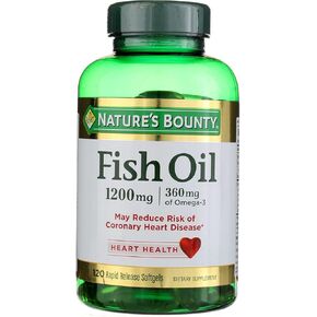 Nature's Bounty Fish Oil, Supports Heart Health, 1200 Mg, Rapid Release Softgels, 200 Ct