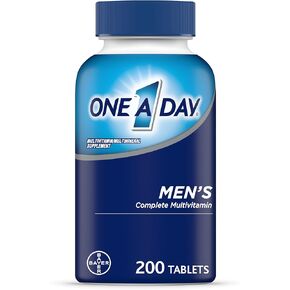 One A Day Men’s Multivitamin, Supplement Tablet with Vitamin A, Vitamin C, Vitamin D, Vitamin E and Zinc for Immune Health Support, B12, Calcium & more, 200 count