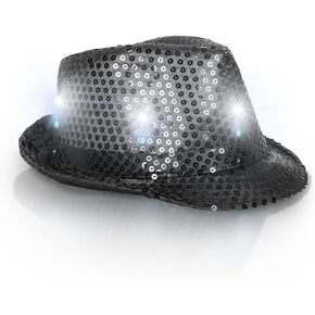 Fun Central - Green LED Light Up Sequin Fedora for Men and Woman | St. Patrick’s Day Party Acessories Party Favors Party Hats Party Supplies.