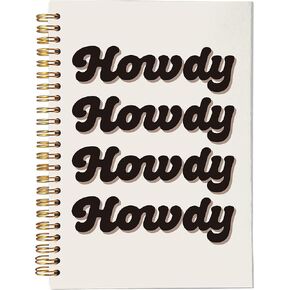 NEGIGA Pink Preppy Howdy Honey Western Cowgirl Boot Lined Spiral Journal Notebook 8.3×5.5 Inches Hardcover College Ruled Notebook Journal for Work Note Taking Journaling,Valentine's Day Gifts
