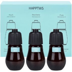 HAPPTWS Waterless Essentil Oil Diffuser Set - Cordless Diffuser 3 Timer Settings Battery Operated for Bedroom Yoga Studio Bathroom Pet Room