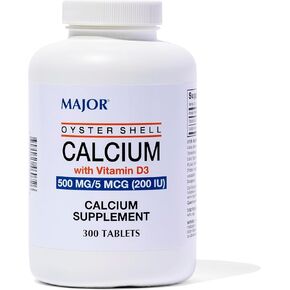 Major Pharmaceuticals Oyster Shell Calcium with Vitamin D 500MG+D, 300 Count