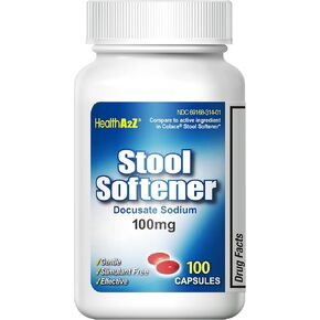 HealthA2Z® Stool Softener | 400 Capsules | Docusate Sodium 100mg | Dependable | Gentle Constipation Relief