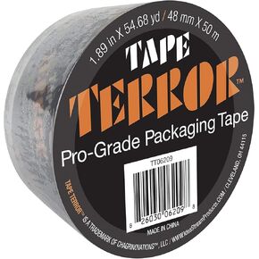 Tape Terror Heavy Duty Packaging Tape, Commercial Grade Adhesive, Clear, 2.04 Mil Thick, 48mm x 50 Meters (1.89" x 54.68 yds) per Roll, 6 Pack