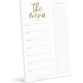 Bliss Collections Weekly Meal Planner, Garden, Magnetic Family Meal Calendar and Notepad for your Fridge for Meal Prep, Grocery Lists, Notes, Tasks, To-Do List and Organization, 7"x9" (50 Sheets)