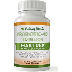 CALMING BLENDS Diverticulitis Tea and Probiotic (40 Billion CFU per Serving, 60 Capsules) Supports Digestive Health
