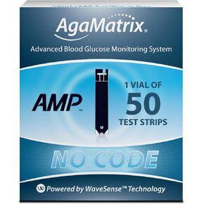 AgaMatrix Amp Blood Glucose Test Strips, 50 Count