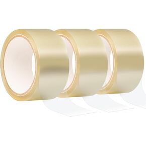 Shipping Tape Rolls - Clear Packing Tape 1.88 Inch Wide - Box Tape for Moving - Packing Tape Refills for Dispenser - 3 Pack Clear Tape Rolls - 164 Yards