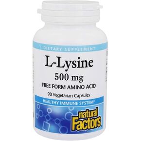 Natural Factors, L-Lysine 500 mg, 180 Vegetarian Capsules