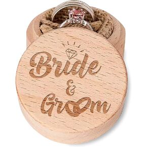 DOFAFALA TODAY TOMORROW FOREVER Engraved Rustic Vintage Wood Engagement Jewelry Storage Ring Box, Wooden Ring Holder for Girlfriend Wife fiancee Wedding Anniversary Valentines Day Gift