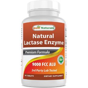Best Naturals, Fast Acting Lactase Enzyme, 3000 FCC ALU, 180 Tablets (180 Count (Pack of 2))