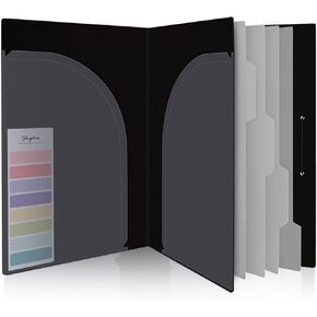 SKYDUE File Folder, 5 Pockets Expanding File Folder & 2 Pocket Folder, Accordion File Organzier with Label, Letter Szie Folder with Pockets, Document Paper Organizer for School, Office