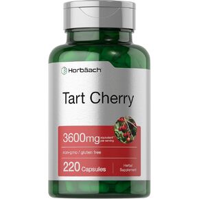 Tart Cherry Extract 3600mg | 300 Capsules | Non-GMO and Gluten Free Formula | Herbal Supplement | by Horbaach