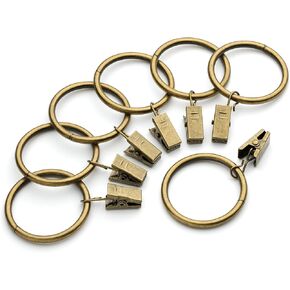 Iron Metal Curtain Clip Rings 1 1/2 Inch Interior Diameter (20, Gold)