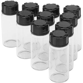 JIUWU 10ml(0.3 Oz) and 5ml(0.17 Oz) Clear Glass Vials Liquid Sampling Sample Bottles Screwcap Lab Capacity Container Pack of 35 (20pcs 10ml and 15pcs 5ml Clear Vials)