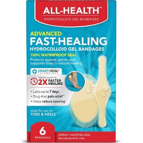All Health All Health Advanced Fast Healing Hydrocolloid Gel Bandages, Large Wound Dressing, 4 ct | 2X Faster Healing for First Aid Blisters or Wound Care