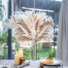95 PCS Natural Pampas Grass Decor Bouquet | Boho Dried Floral Arrangement Centerpiece Table Decor Wedding Decor Rustic Decor