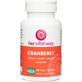 her vital way Cranberex - Cranberry Pills for Women and Men - Cranberry Supplement with 36mg PAC - Cranberry Extract Capsules for Urinary Tract Health and Kidney Care - 60 Veg Capsules