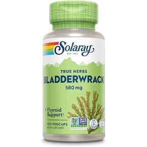 SOLARAY Bladderwrack Seaweed 580 mg Healthy Thyroid Balance and Weight Management Support Non-GMO & Vegan 100 VegCaps