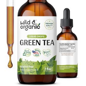 Green Tea Extract Drops - Organic Green Tea Liquid Supplement - Camellia Sinensis Tincture - Vegan, Alcohol Free - 4 fl oz