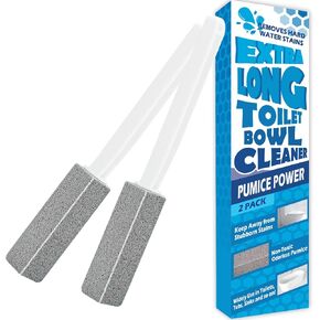 [2 Pack] Pumice Stone for Toilet Cleaning, Pumice Cleaning Stone Toilet Bowl with Extra Long Handle for Removing Toilet Bowl Ring, Pool, Bathroom,Toilet Brush, Tiles & BBQ Grills