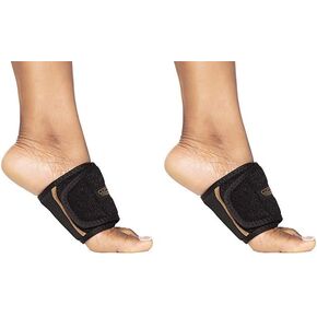 Copper Fit unisex adult Rapid Relief Plantar Fascia Arch Foot Wrap with Hot or Cold Gel Pack, Black, Adjustable in Saudi Arabia
