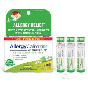 Boiron AllergyCalm Kids Pellets for Relief from Allergy and Hay Fever Symptoms of Sneezing, Runny Nose, and Itchy Eyes or Throat - 240 Count, White