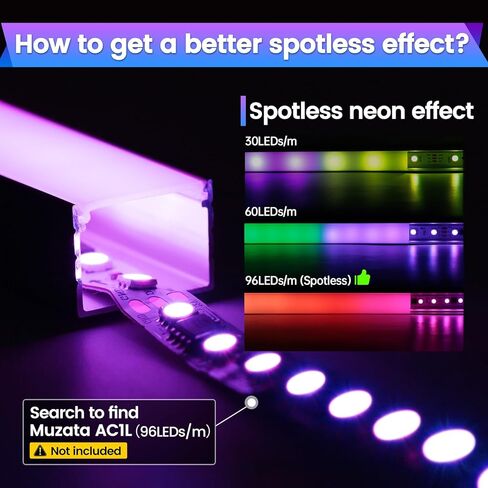 Muzata 33Ft/10M قناة LED فضية مع غطاء ناشر أبيض حليبي متجمد بدون بقع 16 مم مسار ألومنيوم عريض للغاية لشريط LED مقاوم للماء U103 WW LR1 25 حزمة 1.3FT/40 سم لكل قطعة in Kuwait
