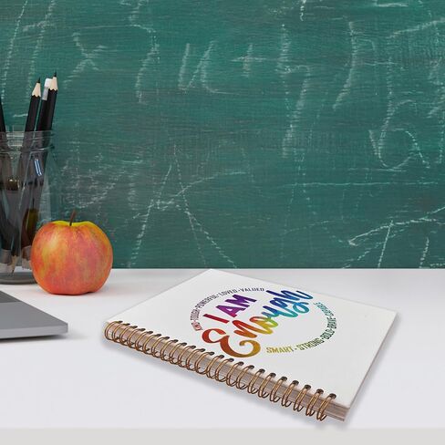 VNWEK Think Happy Thoughts Mental Health Retro Hippie Magic Mushroom Spiral Notebook Journal 5.5 x 8.3 inches,Motivational Lined Hardcover Spiral Notebook,Positive Gifts for Women Teen Girls in Kuwait