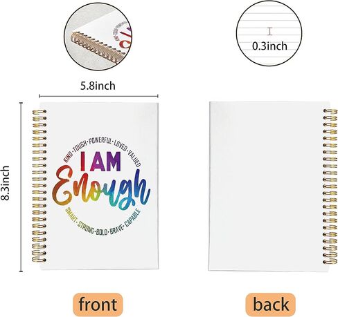 VNWEK Think Happy Thoughts Mental Health Retro Hippie Magic Mushroom Spiral Notebook Journal 5.5 x 8.3 inches,Motivational Lined Hardcover Spiral Notebook,Positive Gifts for Women Teen Girls in Kuwait