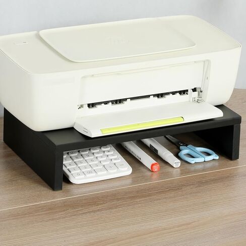 حامل TEAMIX ذو شاشة واحدة مع مساحة تخزين 50.8 سم حامل الكمبيوتر المحمول حامل التلفزيون منظم رفوف سطح المكتب للمكتب والمنزل الأسود (طبقة واحدة + حقيبة قماشية) in Kuwait