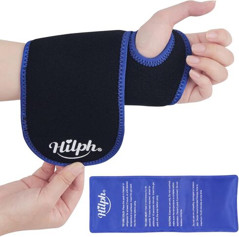 Hilph® Wrist Ice Pack Wrap for Pain Relief, Reusable Wrist Support Brace with Gel Pack Hot & Cold Therapy Hand Ice Pack for Carpal Tunnel, Soreness, Tendonitis, Swelling in Kuwait