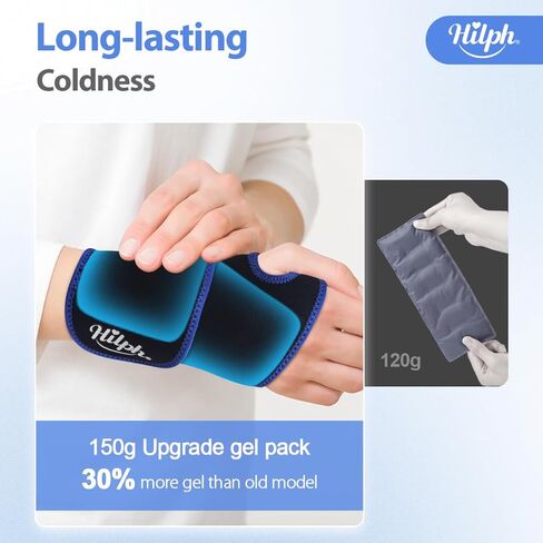 Hilph® Wrist Ice Pack Wrap for Pain Relief, Reusable Wrist Support Brace with Gel Pack Hot & Cold Therapy Hand Ice Pack for Carpal Tunnel, Soreness, Tendonitis, Swelling in Kuwait
