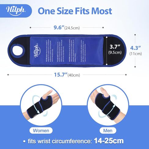 Hilph® Wrist Ice Pack Wrap for Pain Relief, Reusable Wrist Support Brace with Gel Pack Hot & Cold Therapy Hand Ice Pack for Carpal Tunnel, Soreness, Tendonitis, Swelling in Kuwait